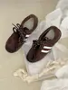 Shisanxing 2026 Otoño Nuevos Zapatos de Entrenamiento Alemanes de Cuero Mate de Moda Versátiles Zapatos A-Gan Temporada de Regreso a Clases Zapatos Casuales para Mujer