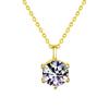 Collar de moissanita de plata esterlina S925 para mujer, sencillo, ligero, de lujo, clásico, con colgante de cuatro garras, cadena de clavícula, joyería con explosiones en vivo.