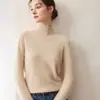 26 Outono Inverno Básico Versátil Gola Alta Meia Suéter de Caxemira Camada Interna Feminina Malha Grossa Malha Solta Cor Lisa Camada Base Para o Trabalho