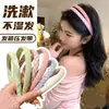 Tecido de Cor Sólida Esponja Faixa de Cabelo Fina Outono Nova Faixa de Cabelo Coração de Menina Doce Acessório de Cabelo Coroa Alta