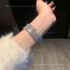 Pulsera de Circonita Perla Diseño de Nicho Brazalete Apilable de Pedrería Estilo Frío Moda Versátil Temperamento Sentido Avanzado Joyería de Mano