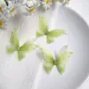 Pacote com 3 Borboletas de Tule 3D de Camada Dupla de 5cm para Acessórios de Cabelo DIY Feitos à Mão, Materiais de Decoração, Brincos de Maquiagem Facial Estilo Antigo Hanfu