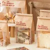 Saco de Papel Kraft Selado com Borda Enrolada, Saco de Papel à Prova de Óleo, Saco Revestido para Assados, Café da Manhã, Takeaway, Saco para Embalagem de Pão, Saco para Presente