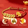 Dinero de los Cinco Emperadores 999 Oro de Pie Cuentas de Transferencia de Oro Pulsera de Oro Puro Dinero de la Suerte Año Cuerda Roja Cadena de Pie DIY para Hombres y Mujeres