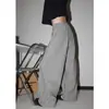 Calça casual listrada estilo retrô americano de perna larga para mulheres e homens, nova coleção de outono, apresentando um design relaxado, fluido, de perna reta que cai lindamente