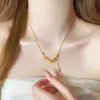 Nuevo Collar de Acero de Titanio con Moneda de Cinco Emperadores Estilo Chino para Mujer Modelo Nuevo 2025 Cadena para el Cuello de Lujo Ligero de Nicho Cadena para la Clavícula Accesorio