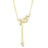 Colar de prata esterlina 925 com flores como brocado, design de nicho feminino, leve, luxuoso, com borla de zircônia, corrente de clavícula, pingente de flor