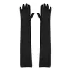 Guantes Transparentes Extra Largos para Mujer, Guantes de Encaje Negro de Alta Elasticidad, Guantes de Malla Semitransparentes para Performance de Ópera y Noche