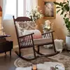 Sillón Mecedor Retro Estilo Francés para Uso Doméstico, Adecuado para Apartamentos Pequeños, Sillón Mecedor Individual para Sala de Estar, Sillón de Ocio de Madera Maciza para Balcón