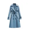 2025 Primavera e Outono Novo Popular Feminino Estilo Coreano Comprimento Médio Fashionável Elegante Casual Casaco Casaco de Manga Longa Casaco Feminino