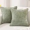 Almofada Decorativa Grossa de Chenille Cor Creme, Almofada Quadrada Grande de Cor Sólida para Sofá de Sala de Estar, Capa para Almofada Lombar, Almofada de Encosto de Alta Qualidade