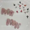 Joias para Nail Art Cruzada Estilo Escuro Retrô Coração de Corvo Spice Girl Liga Metálica Brilhante Diamante para Unhas Wear Armor Acessórios