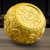 Cornucopia del Zodiaco con Tapa Adornos Pintados con Esmalte Sapo Dorado de Tres Patas Alcancía Decoraciones para el Hogar