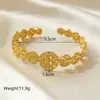 [Personalizado] Serie de Flores con Corte Irregular Pulsera Abierta de Acero Inoxidable Brazalete Lujo Accesible Exquisita Joyería de Mano de Nicho