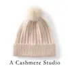 Chapéu de Caxemira Popular Outono e Inverno Moda Feminina Chapéu de Lã com PomPom de Pelo de Raposa Chapéu Quente com Proteção para Orelhas Amazon