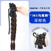 Trenzas Kony para Mujer, Trenzas de Espiga de Pescado, Estilo Ballet con Cinta, Natural y Dulce, Pinza para el Cabello Trenzas Dobles, Cola de Caballo Alta