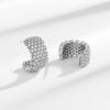 Comercio exterior, comercio electrónico transfronterizo, minería en caliente, pendientes de diamantes simples y completos, pendientes redondos femeninos, moda de nicho, joyería de imitación tremella al por mayor