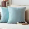 Almohada de Terciopelo Amazon Color Sólido Sala de Estar Lujo Ligero Cuadrada Funda de Almohada Cubierta de Cojín Mesita de Noche Bolsa Suave Almohada