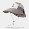 Sombrero Versátil para Niños, Tela de Secado Rápido, Estilo Delgado, Sombrero de Pescador de Ala Ancha, Bloques de Color, Sombrero de Cubo Desmontable, Sombrero de Malla Protector Solar para Verano 2026