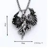Collar Caner Ángel Maligno Alas de Ángel Plateadas Retro Colgante para Pareja Hombres y Mujeres Regalo de San Valentín