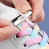 Sapatos Brancos Elástico Faixa Elástica Fivela Pontiaguda Conjunto Não Precisa Amarrar Cadarços Fivela de Metal Artefato de Fixação de Cadarço Preguiçoso