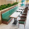 Restaurante de Té Estilo Hong Kong Combinación de Mesa y Silla Casa de Té de Hotel Restaurante Occidental Silla de Madera Maciza Ratán Cabina de Restaurante Sofá Comercial