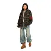 Cárdigan Camuflaje High Street Americano Algodón Grueso t Para Mujer y Hombre 2025 Primavera Retro Tendencia Marca Holgada Casual Chaqueta con Capucha