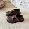 Zapatos Mary Jane de Cuero Estilo Retro para Niñas 2026 Nuevas Llegadas Primavera/Verano Moda Infantil Versátiles Zapatos de Princesa Planos de Suela Suave