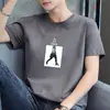 ¡Guau, Camiseta de Manga Corta para Hombre Versátil de Verano, Sencilla, Creativa, Estampada, con Cuello Redondo, Cómoda y Casual para Jóvenes