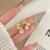 Pendientes Dorados con Diseño de Textura Retro de Nicho Tendencia de Moda Pendientes Franceses de Gama Alta Pendientes Exquisitos para Mujer