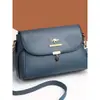 Textura de Cuero Genuino Gran Capacidad Bolso de Hombro Cruzado para Mujer Bolso Cuadrado con Relieve de Hoja Multicapa Moda Nuevo Transfronterizo