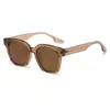 2025 nuevas gafas de sol retro europeas y americanas con montura metálica generosa, alta gama, cuadradas, para cara redonda, delgadas, moda chica popular