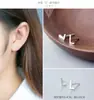 Pendientes de Letra Dz26 en Inglés, Pendientes Personalizados de Cobre Cepillado Plateado, Pareja de Estudiantes, Regalo para Amigo, Joyería para Orejas