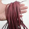 Corda de couro espessada acessórios de vestuário tira de couro vivo de couro cordão de couro cinto de couro dobrado quatro vezes tira de couro dobrada em quatro botão de nó acessórios para roupas de boneca