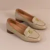 Mocasines retro de cuero suave estilo francés para mujer, nueva colección otoño 2026, elegantes zapatos de tacón bajo con punta redonda y suelas suaves, adecuados para ir al trabajo