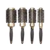 Modelador de Cabelo Cilíndrico, Pente com Cerdas Douradas, Pente de Tubo de Alumínio Resistente a Altas Temperaturas, Pente Anti-Estático para Modelar Cabelo, Pente de Rolo