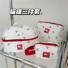 Linda bolsa de maquillaje para gatos de gran capacidad, bolsa de almacenamiento para cuidado de la piel estilo ins, neceser de viaje portátil para estudiantes, bolsa para papelería