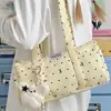 Nova Bolsa de Ombro Cor de Doce Estilo Japonês para Mulheres 2025 Nova Bolsa de Tecido para Ombro Outono e Inverno Bolsa de Mão Boston Retrô