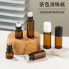 Botella roller ball marrón de 1ml 2ml 3ml 5ml botella de bola rodante botella de perfume botella de muestra de aceite esencial