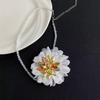 Collar de Tela Multicolor de Flor de Tela con Cuentas Estilo Coreano Nuevo Cadena para Clavícula Estilo Chica Fresca y Dulce Collar Versátil