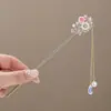 Estilo Antigo Elegante Flor Liga Grampo de Cabelo Novo Estilo Chinês Dinastia Han Acessórios Cheongsam Grampo de Cabelo Estilo Nacional Elegante Grampo de Cabelo para Mulheres