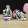 Aleación Plata Xizang Cabeza de Buda Taladro de Punto de Gota de Aceite Camiseta Cabeza de Buda DIY Cuentas Semiacabadas Accesorios Estrella y Luna Accesorios Venta al por Mayor