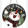 Decoración Navideña Placa Redonda de Madera para Puerta Artesanías de Madera Amazon Halloween Temporada de Nieve Colgante de Madera
