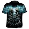 Camiseta de manga corta con cuello redondo y estampado digital 3D de verano para hombre, nueva tendencia de comercio exterior transfronterizo, con calavera falsa