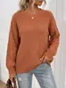 Suéter de Punto Pullover para Mujer Estilo Europeo y Americano Nuevo Estilo Otoño e Invierno Capa Base Color Sólido Suéter Casual Top para Mujer
