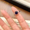 Novo Anel de Bambu Azul Diamante da Moda Xiaohongshu para Mulheres, Anel de Safira Empilhável Tendência com Símbolo de Bambu da Paz Atacado