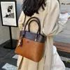 Bolsa tote patchwork retrô, novo design 2026, estilosa e atraente, adequada para o dia a dia, bolsa transversal pequena e da moda para mulheres