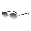 Gafas de Sol Retro Europeas y Americanas Ultra Estrechas Ovaladas Sin Marco Bordes Cortados para Hombres y Mujeres, Modernas para Caras Pequeñas, Adelgazantes Hip-Hop Punk