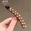 Pinza Antideslizante de Lujo Ligero para Mujer, Popular en Línea, Pinza de Garra Completa para la Parte Posterior de la Cabeza, Pasador, Nuevo Estilo Japonés y Coreano, Pinza Retorcida de Perlas, Gama Alta