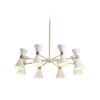Lustre nórdico pós-moderno para sala de estar, designer de personalidade criativa, quarto, ferro, várias cabeças, para cima e para baixo, copo, chifre, lustre
